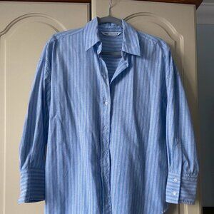 zara blue striped shirt